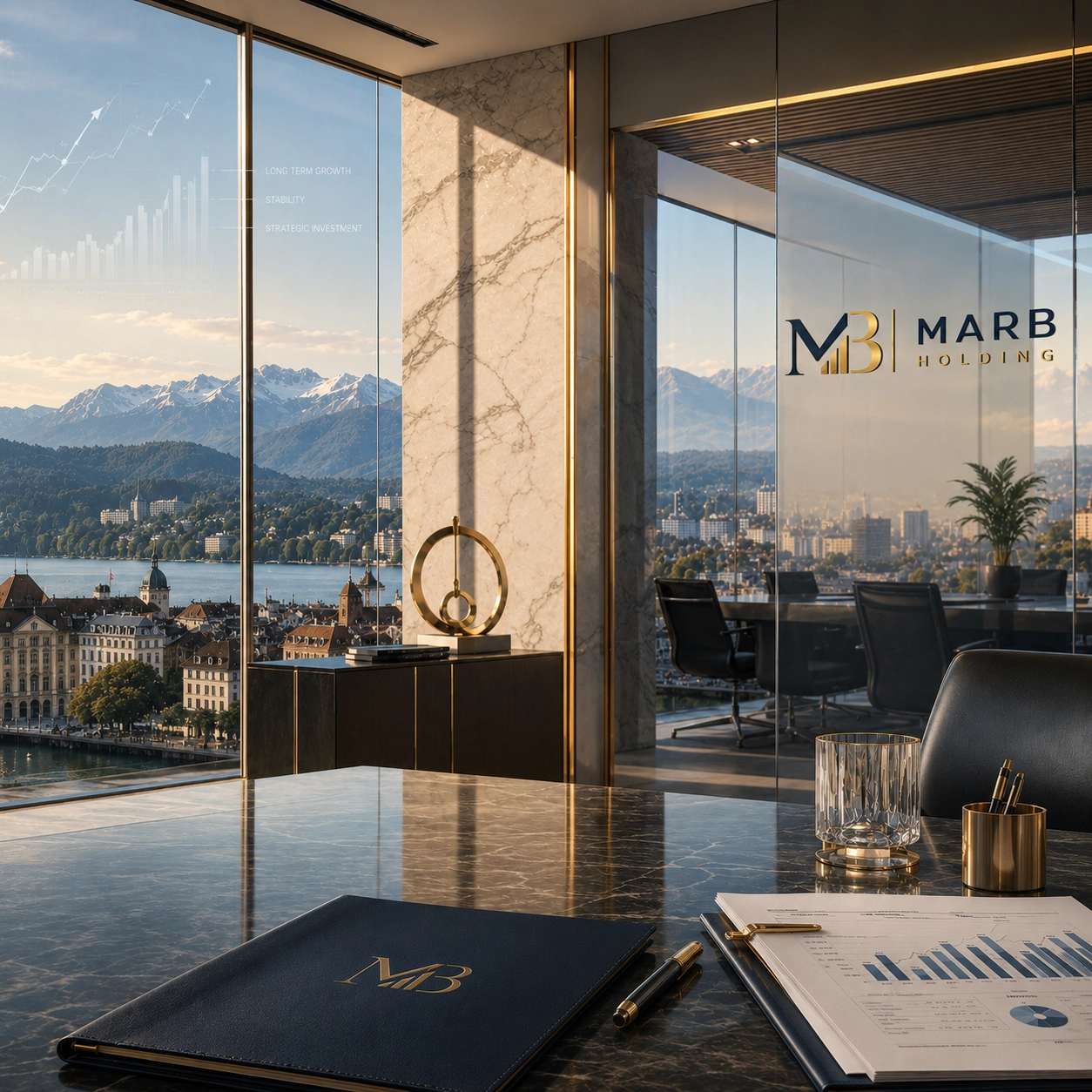 Professional investment and business environment representing MarB Holding AG