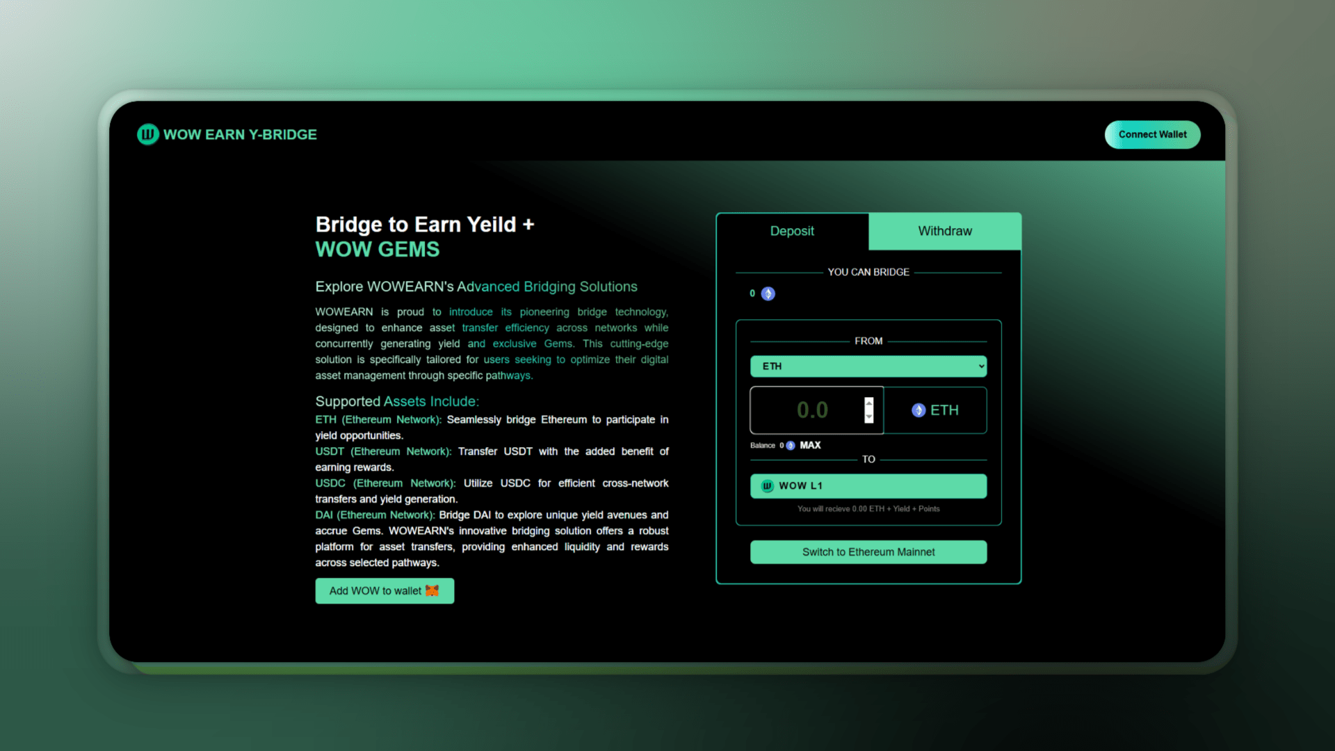 WOW Bridge – Web3 Yield Bridge
